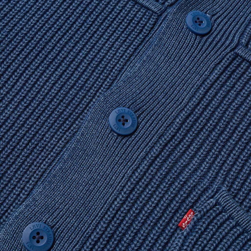 Levi's Мужской вязаный свитер с воротником Темно-синий 006P4-0000
