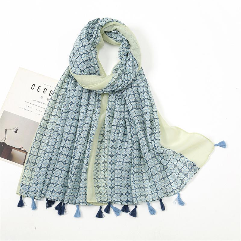 Fashion Thin Tassel Viscose Shawl Scarf for Women Luxury Design Neckerchief Wrap Pashmina Muslim Hijab Echarpes 180*90Cm