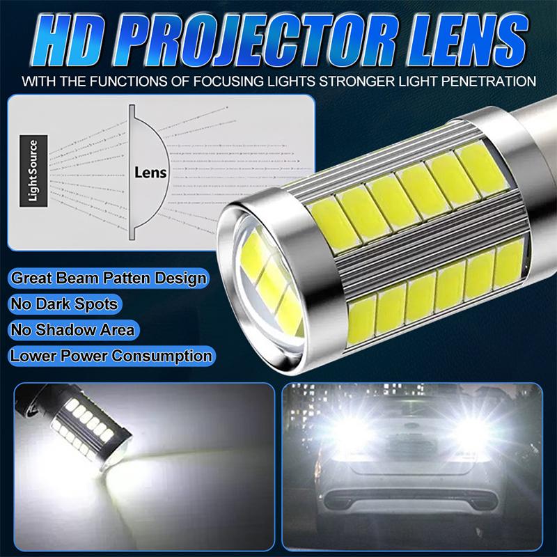 2X CANBUS 1156 BA15S 1157 BAY15D BAU15S 3157 7443 LED Bulb 12V 3030 SMD White Yellow Red Car Tail Brake Parking Turn Signal Led