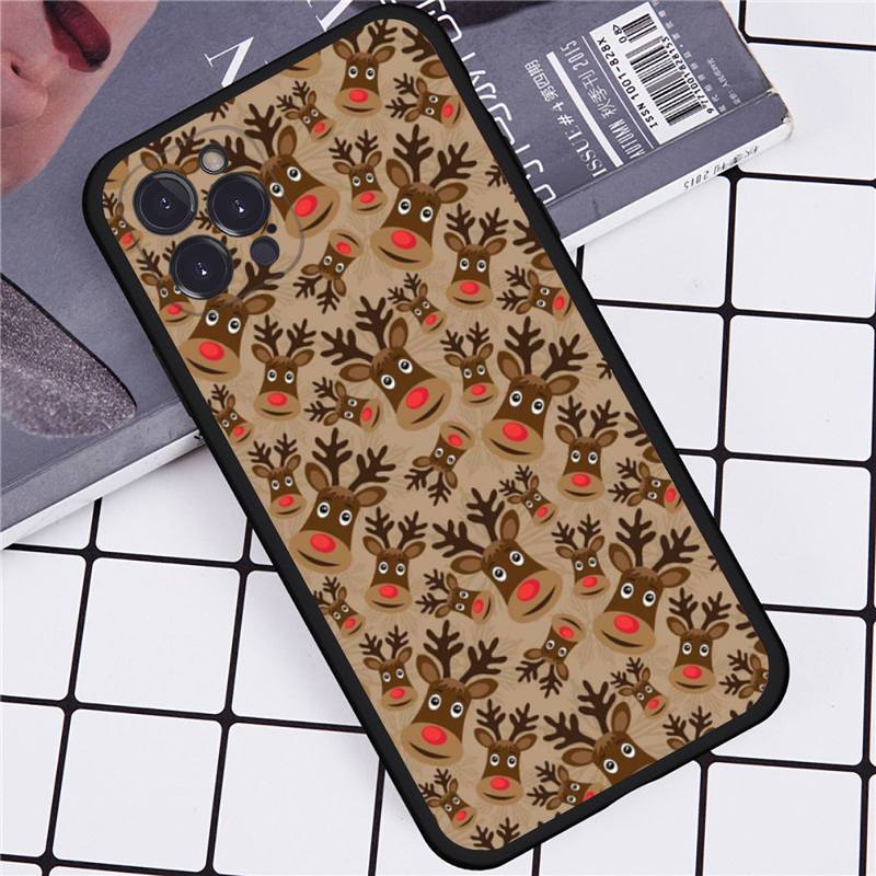 Рождественский Санта Клаус Лось Чехол для телефона для iPhone 14 11 12 13 Mini Pro Max 8 7 6 6S Plus X SE 2020 XR XS Funda Чехол