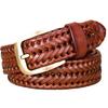Crbelte Итальянская Кожа Плетеный Сетчатый Деловой Натуральный 115см Длиной Мужской Ремень, Дизайн, Кожа, Ширина 3,5см, (Светло-коричневый)