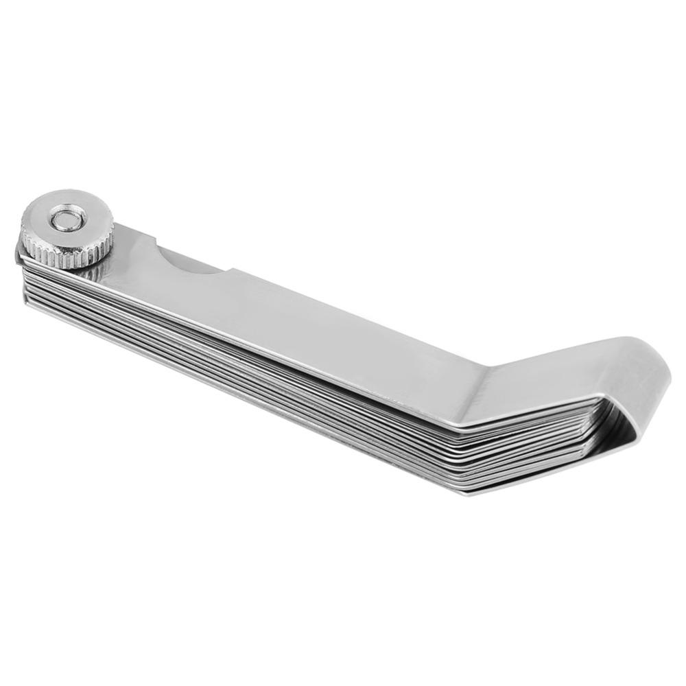 6 Blades Feeler Gauge Metric Stainless Steel Thickness Gauge Curved Steel 0.05-1.00MM Measuring Tool For Valve Adjustment