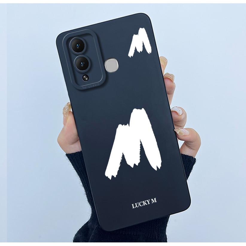 For Infinix Hot 12 Play Hot 12 X6816 X6816C Case Cover Lucky Initial Letter Soft Matte Phone Bumper for Infinix Hot 12i X665B