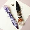 Knife Shaped Crystal Scepter, Magic Wand Combining Knife Shaped Crystal and Crystal Ball, Halloween Gift