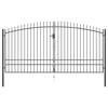 Double Gate - vidaXL - 400 X 248 Cm - Black Steel - Swing - Manual