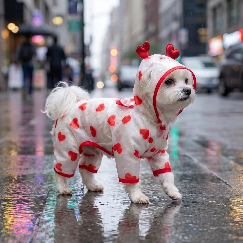 High Visibility Dog Rain Cloak Waterproof Pet Clothes Pet Rain Jacket for Walking