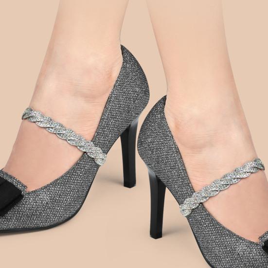 1 Pair Shoe Straps Anti-skid Anti Falling Button Snap Design High Elasticity