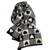 Heart-shaped Scarf Women's Autumn and Winter Solid Color Knitted Warm Wool Scarf Student Sweet and Cute Couple Love Plaid