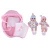 Lovely 11inch Silicone Simulation Newborn Baby Doll with Soft Basket Quilt