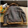 Thick Winter Warm 100% Fur Jacket.Air Force B3 Tpye Genuine Shearling Coat.Men Real Wool Cloth