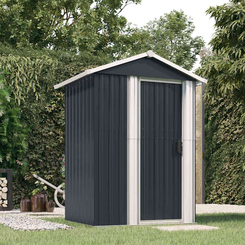 Garden Shed Anthracite Grey 126 x 97.5 x 177 cm Galvanized Steel