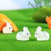 Поделки из смолы Светящиеся миниатюры кроликов Сделай сам смоляные фигурки животных Милое мини-украшение кролика Автомобиль