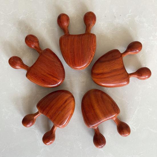 Меридианная расческа с круглыми краями для расслабления мышц, облегчение давления, 2 зуба, надавливание на акупунктурные точки, деревянная массажная расческа для головы и глаз