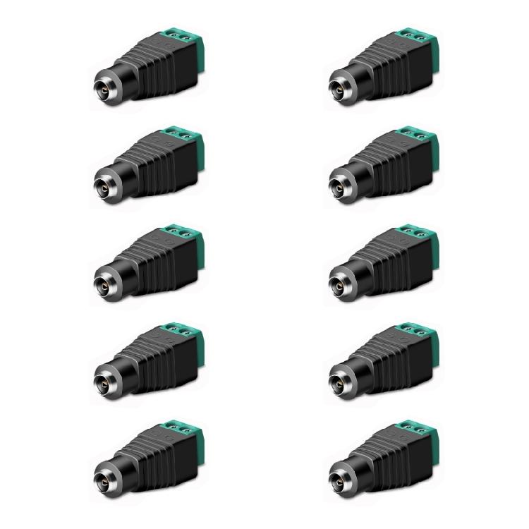 10 штук Разъем питания DC12-24V 5,5x2,1 мм Идеально подходит для светодиодных лент и аудиооборудования Гнезда питания DC5521