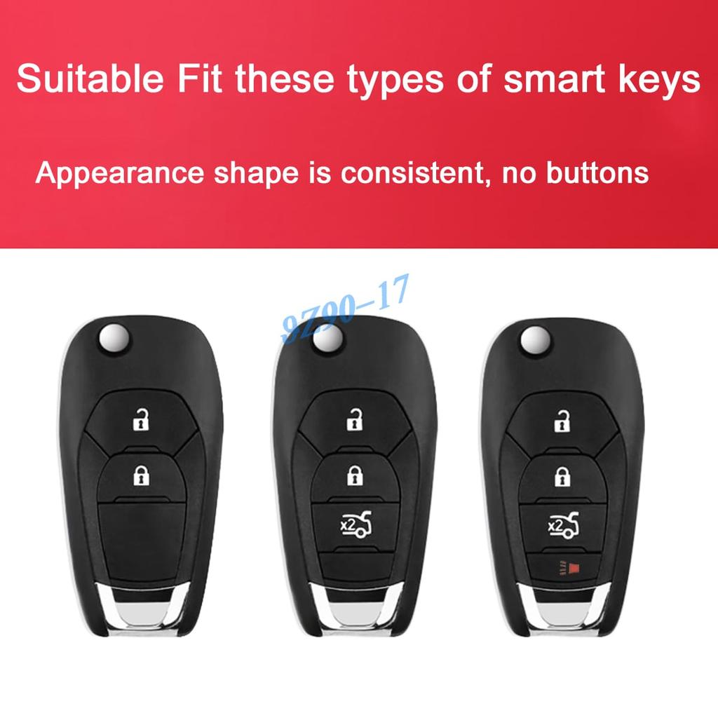Abs Carbon Fiber Car Smart Key Cover Case Keychain For Chevrolet Chevy Cruze Trailblazer Spark Trax