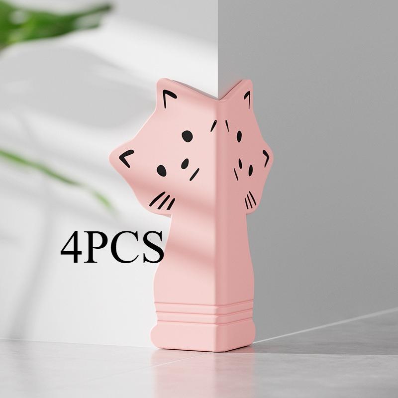 4pcs.2025 New Silicone Cartoon Corner Protectors, Full-Wrap Adhesive Guards for Table & Wall, Baby Home Safety Bumpers.
