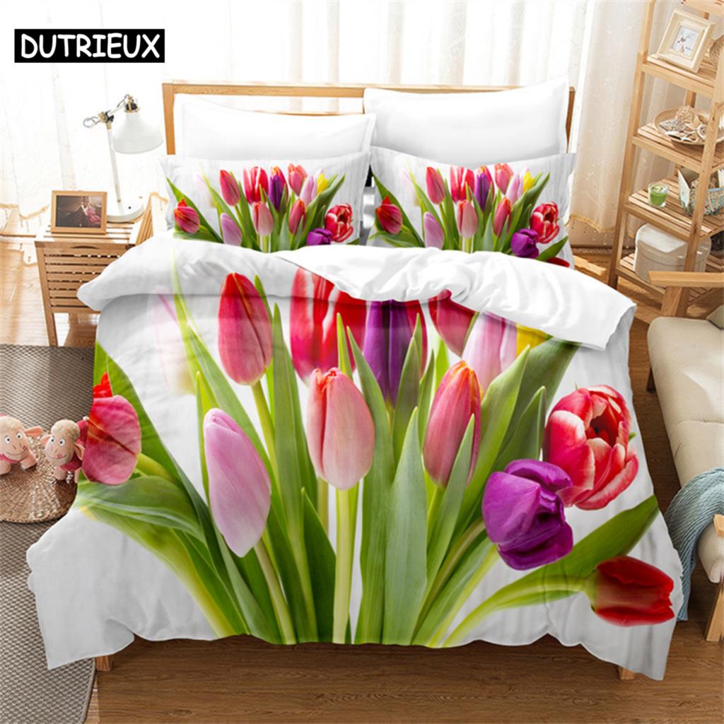 Комплект постельного белья Tulip Scenery Queen, пододеяльник, детский комплект постельного белья, комплект постельного белья King Size, комплект постельного белья