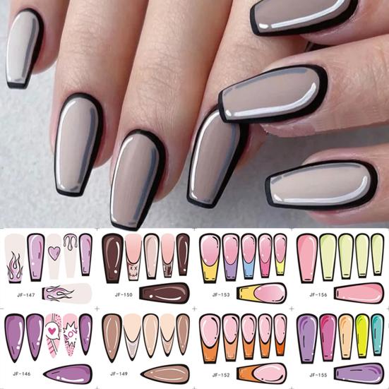 Nail Art Slider Self Adhesive Non-Fading Easy Paste 3D Effect DIY Removable Full Coverage Cartoon Graffiti Style Nail Art Sticker Nail Supplies