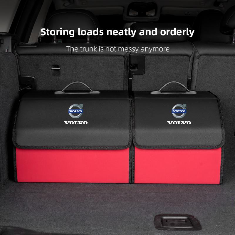 ktnbq3 Folding Car Trunk Organizer Box Auto Tools Storage Bag Stowing Tidying For Volvo XC60 XC90 S60 XC40 V40 V60 C30 V70 S90 T6 V90