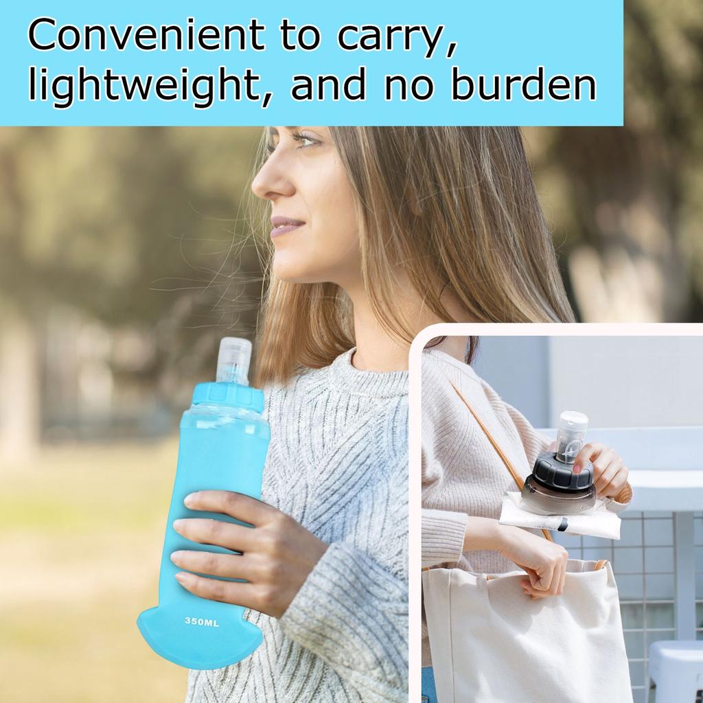 Sports Soft Water Bottle TPU Foldable Soft Water Bag Outdoor Running Mountaineering Pocket Portable Water Cup