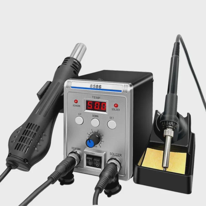 Xufengwang 8586 Dual Soldering Station: Digital Display, Adjustable Temperature for High-Power Phone Repair and Welding