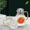 Glass Pot with Handle Hammer Pattern Household Large Capacity High Borosilicate Glass Cold Water Kettle Stainless Steel Lid Cold Water Kettle