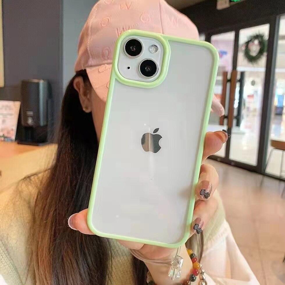 Роскошный мягкий акриловый прозрачный чехол для телефона iPhone 15 14 11 12 13 Pro Max XS Max X XR 7 8 Plus SE 2020 6 6S Sierra Blue, чехлы