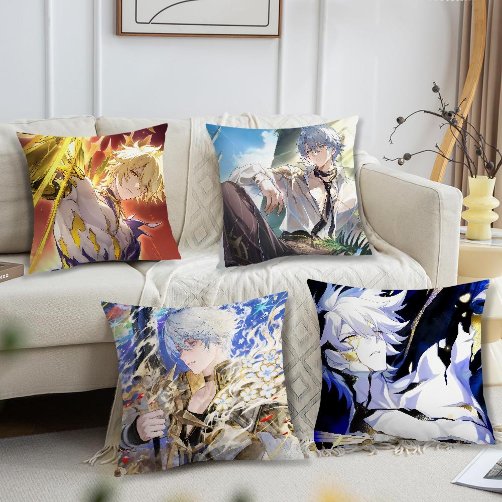 Game Honkai Star Rail Phainon Cushion Cover Comfortable Soft Pillow Case for Sofa Living Room Home Decor Protective Covers