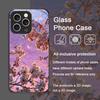 Закаленное стекло с рисунком Луны и Цветения вишни для телефона iPhone 17 16 Pro Max 15 14 13 12 11 Mini XS XR 7 8 Plus Защитный чехол