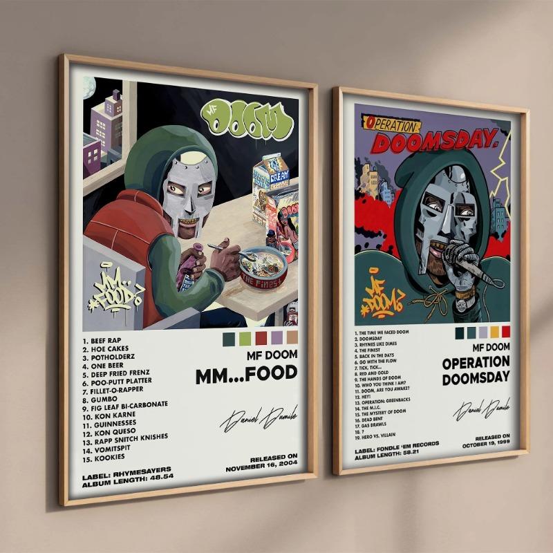 Рэперская хип-хоп рок-группа MM Food Mask MF Doom Comic Альбом Плакат Эстетический холст для настенного искусства Гостиная Украшение дома