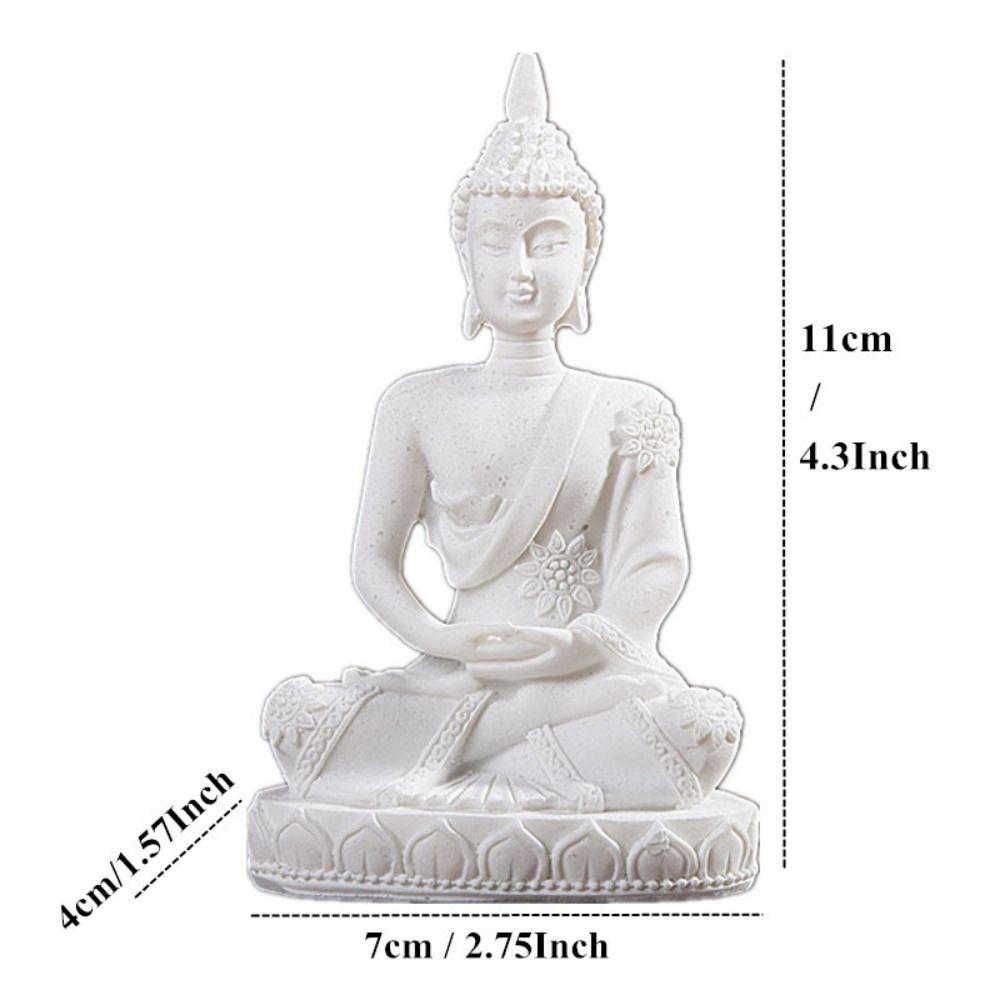 Oriental Culture Sandstone Buddha Sitting Meditation Buddha Statue Zen Ornament  Indoor