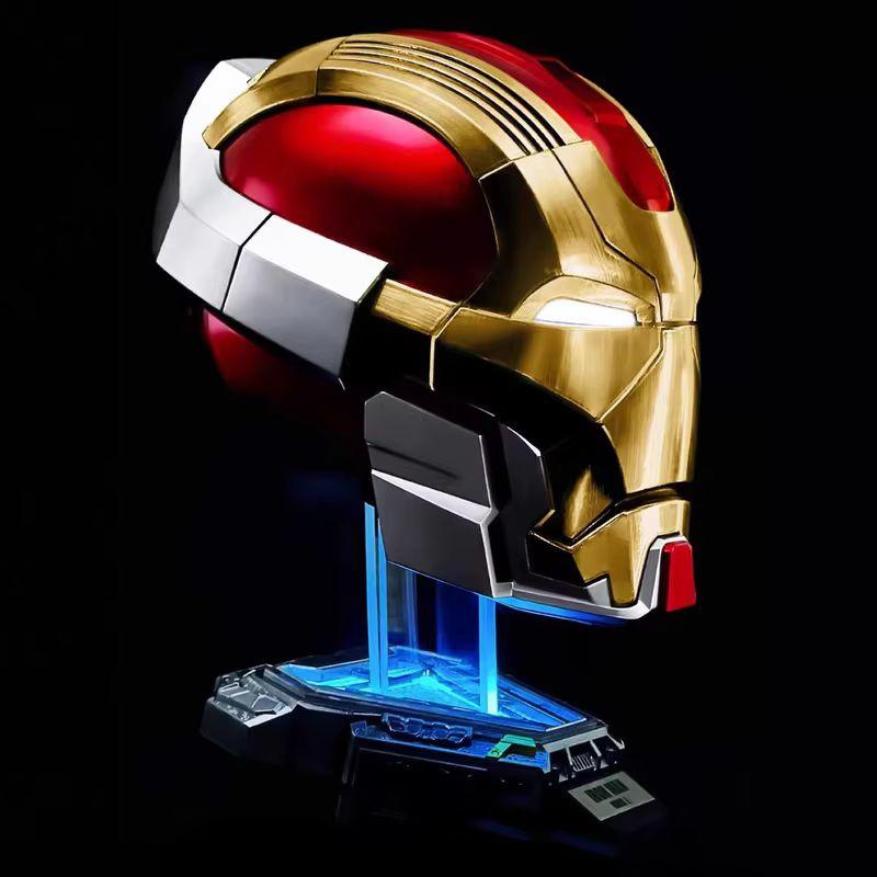 Железный Человек Mk17 Jarvis Голосовое Управление Автоматическое Открытие Закрытие Электронный Шлем Маска Лицевая Повязка Коллекционная Игрушка Декор Для Фанатов Супергероев