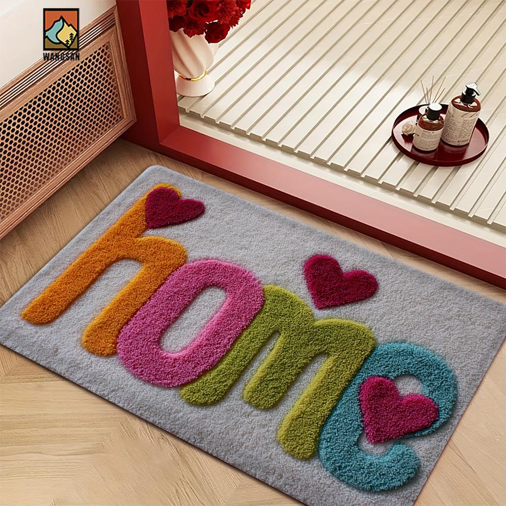 New Cartoon Cute Animal Imitation Cashmere Floor Mat Bathroom Absorbent Floor Mat Bedroom Thickened Carpet