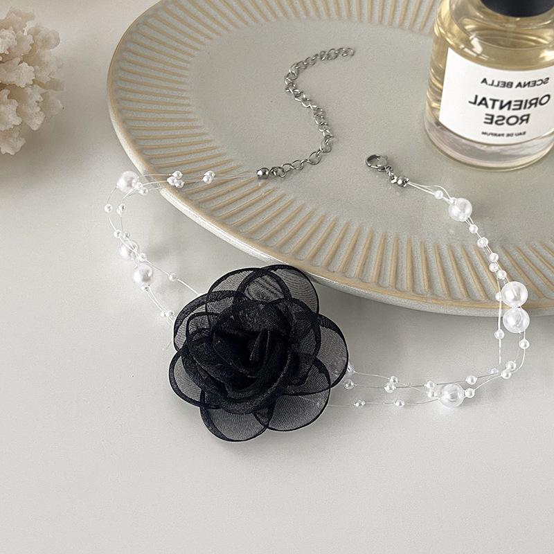 Романтическое колье-чокер с цветочным жемчугом, женское ожерелье-цепочка с цветком