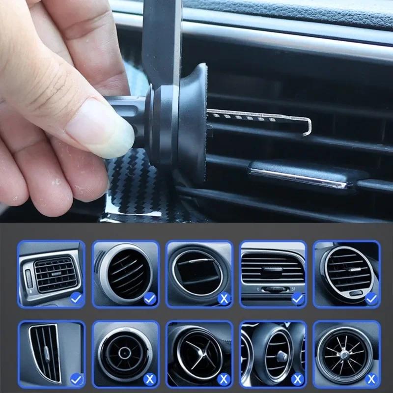 Автомобильный кронштейн для телефона, подставка для GPS-навигатора, автомобильный многофункциональный автоматический зажимной держатель для воздуховыпускного отверстия для сотового телефона 4–6,9 дюйма