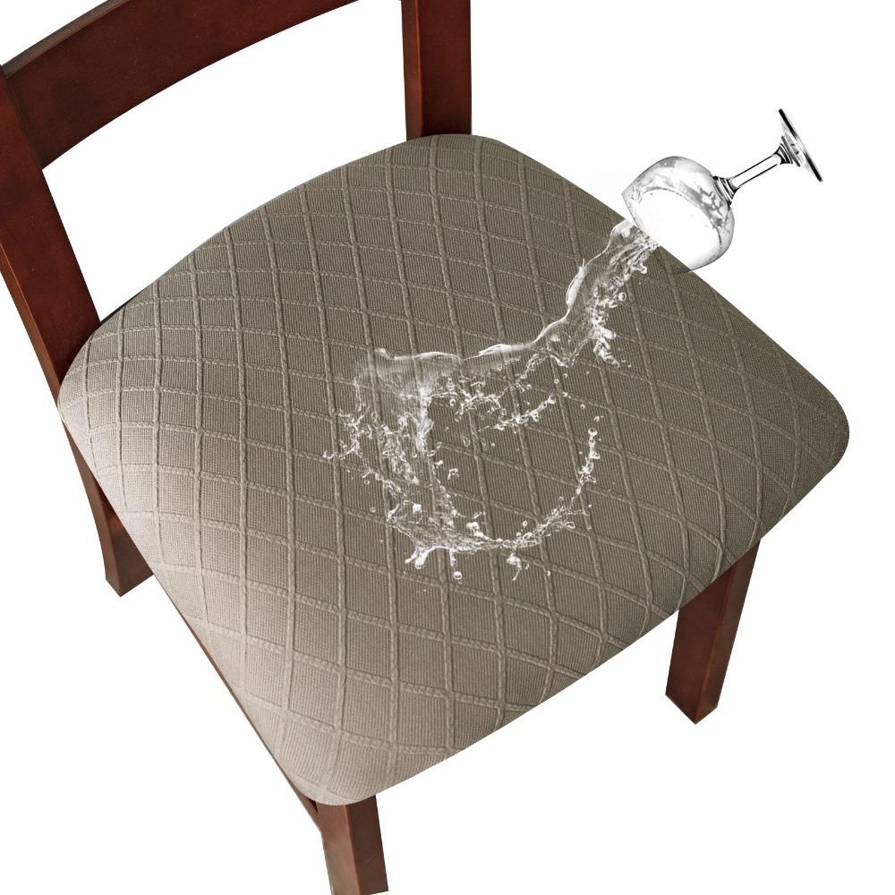 Solid Color Dining Chair Covers Diamond Grid Cushion Covers Chair Seat Cover  For Home  Office