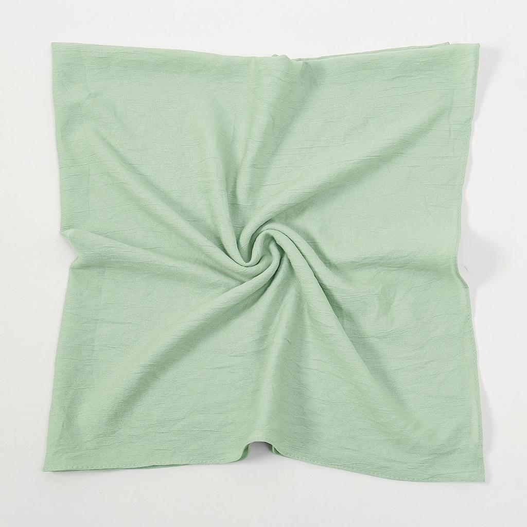 Однотонный мягкий дышащий полиэстеровый квадратный шарф - Женский европейский/американский головной платок, Повседневный солнцезащитный декоративный шелковый шарф