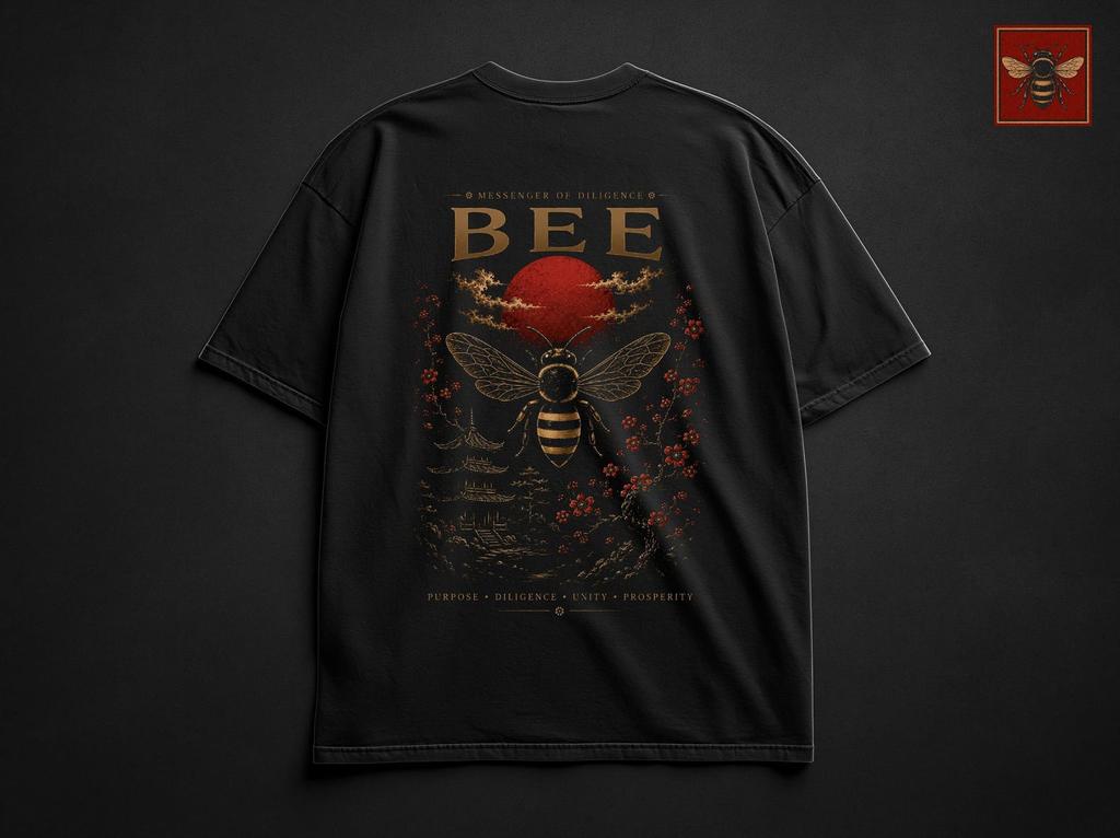 Bee Shirt, Beekeeper Gift, Japanese Streetwear, Honey Bee Tee, Nature Graphic T-Shirt, Diligence Shirt, Oversized Bee Tee