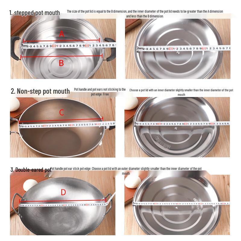 Zhaoran Thickened Stainless Steel Visible Wok Lid