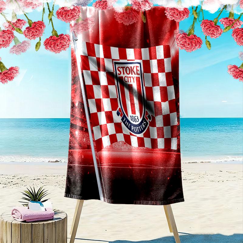 Stoke City F.C Beach Towel, Large Soft Quick Dry Towel for Beach Camping Swimming