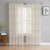 Brown Geometric Texture Window Tulle Curtains For Living Room Kitchen Home Decor Sheer Voile Curtains