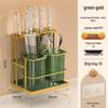 green gold with integrated knife rack & draining tray