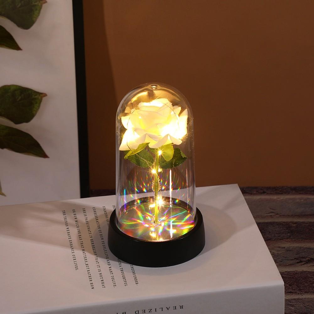 Свадьба День рождения День святого Валентина Подарок Вечный цветок розы Красочные светящиеся украшения для женщин Мамы Подруги Жены Украшения для дома