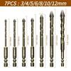 Набор сверл по плитке 3-12 мм крестообразный шестигранный для керамики, карбида, стекла, металла, сплава, крестообразный набор сверл по плитке, инструменты для сверления