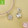Shining Maple Leaf Diy Pendant String, Romantic Autumn Leaf S925 Silver Bracelet Beaded