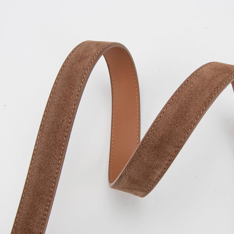 Женский ремень из натуральной кожи, матовый реверсивный бархат, ретро, корейский стиль, модный, универсальный, для юбки, джинсов