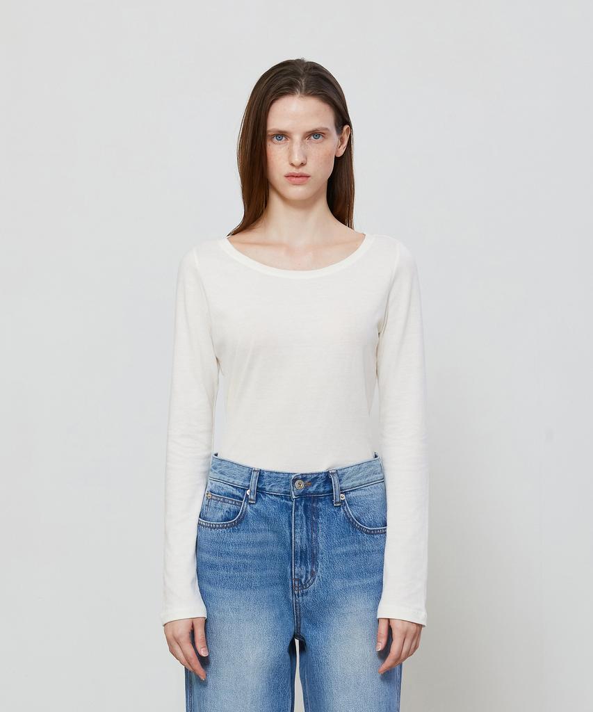 NOTIA Soft Wide Neck T-Shirts - Ivory