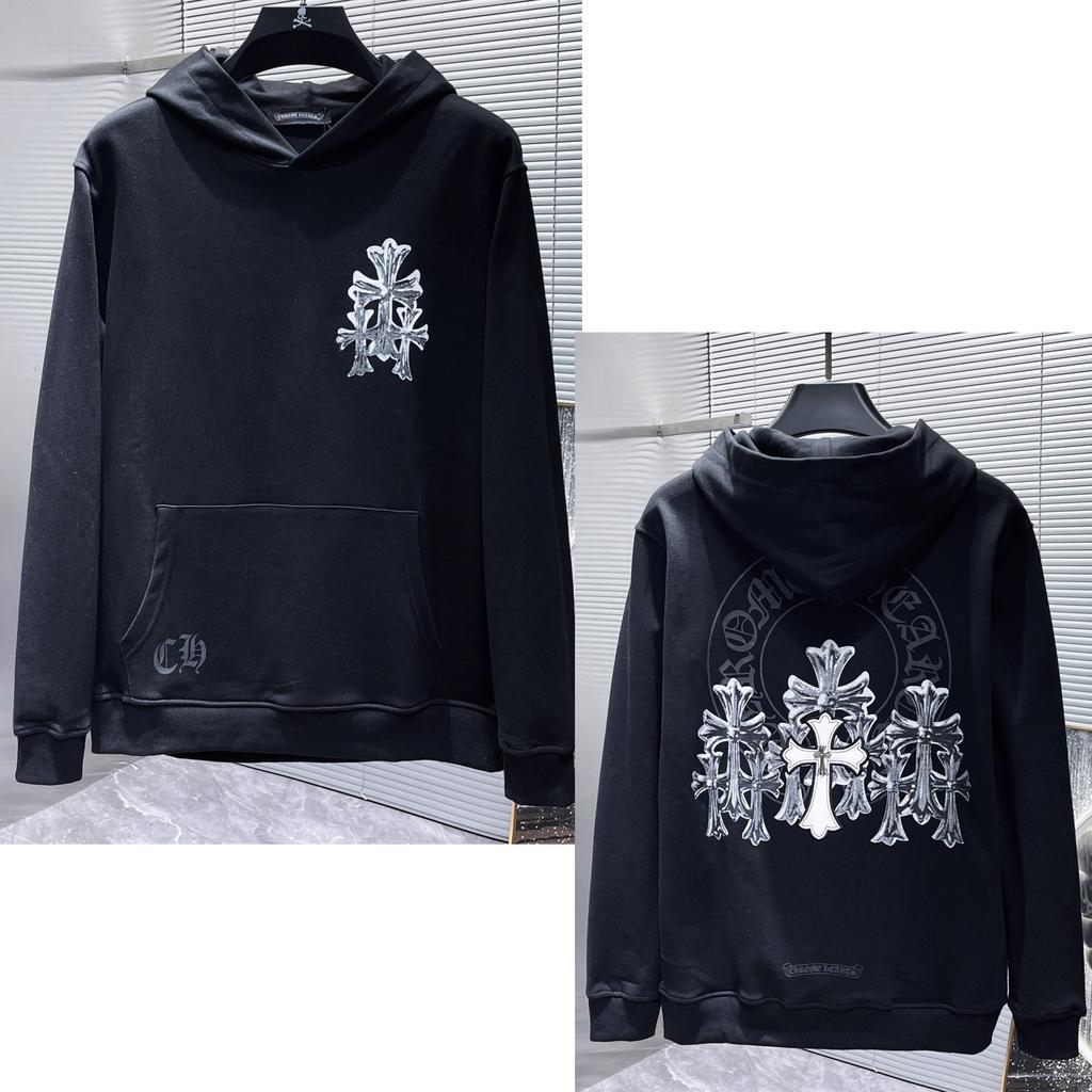 8602 CHROME HEARTS 2025 New Spring and Autumn Plus-size Thin Style Classic Style Logo Hooded Sweatshirt for Couples