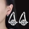 1 Pair Women Hanging Earrings Cubic Zirconia Polished Copper Irregular Huggie Earrings