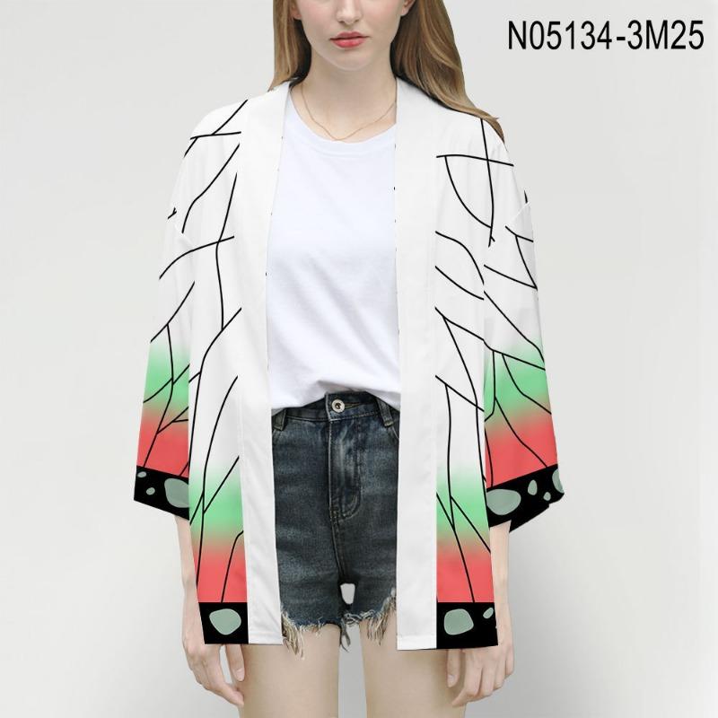 Аниме Клинок, рассекающий демонов, Взрослый угольный Джиро Ё Бин Принт Детский плащ Кимоно Периферийная куртка с перьями